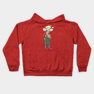 Santa's wife with a Christmas toy in a surprise box Kids Hoodie